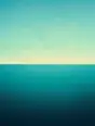 Grainy gradient illustration: A perfectly flat calm teal sea meeting a pale sky at a level horizon, nothing else in the frame.