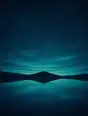 Grainy gradient illustration: A mirror-still lake at dusk doubling the dark hills and deep teal sky perfectly.