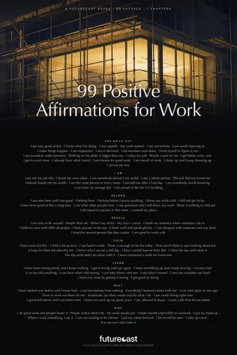 Steady Hands poster: a building under construction at night, wrapped in scaffolding, with one floor lit behind glass, above all 99 futures from the daily cut and seven chapters.